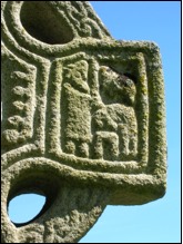 Castledermot, North Cross, west face, south arm, The Sacrifice of Isaac, Co. Kildare, Ireland