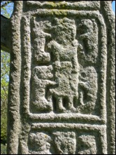 Castledermot, North Cross, west face, shaft, Daniel and the Lion's Den, Co. Kildare, Ireland