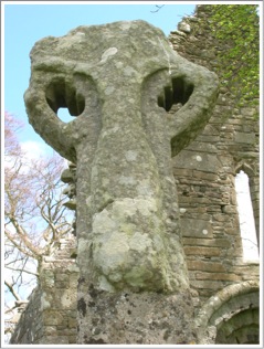 Mona Incha, County Tipperary, Ireland, High Cross, Head, West Face, Crucifixion