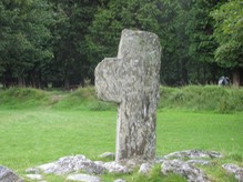 Glendalough, Upper Lake, mica-schist cross, Co. Wicklow, Ireland