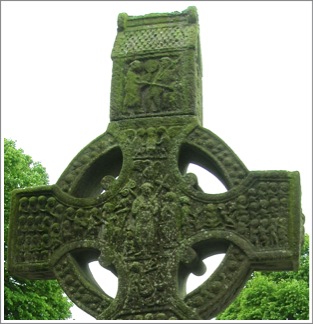 Ireland, County Louth, Monasterboice, Muiredach's Cross East face, head