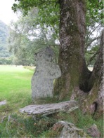 Glendalough, Upper Lake, mica-schist cross, Co. Wicklow, Ireland