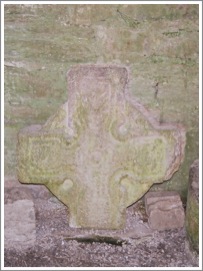 Glendalough, Cross inside St. Kevin's Kitchen, Co. Wicklow, Ireland