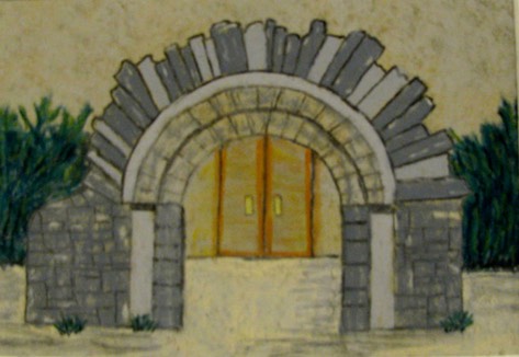 Castledermot, Co. Kildare, Ireland, Romanesque doorway, original art
