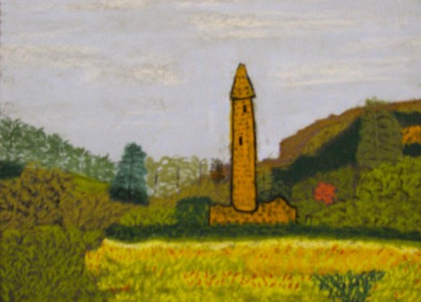 Glendalough, Co. Wicklow, Ireland, Round Tower, original art