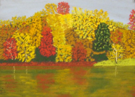 Irish landscape in autumn, Ireland, original art, pastel chalk