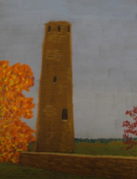 Clonmacnois, Co. Offaly, Ireland, Round Tower, original art